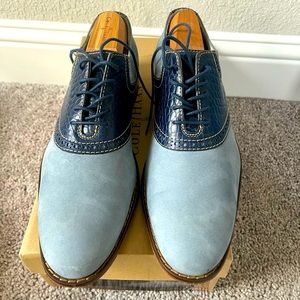 Cole Haan Air Colton saddle Sz 9 Blue gator print